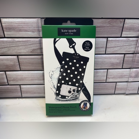 Kate Spade 🏝️ Waterproof Polka Dot/Black Phone Pouch With Adjustable Strap  NIB - Picture 1 of 12